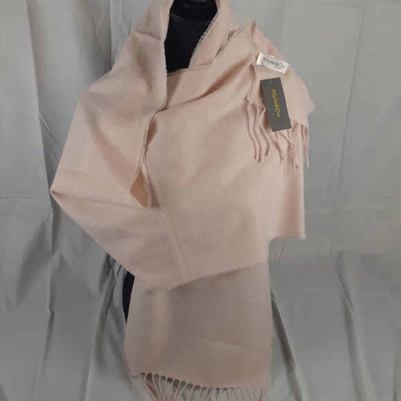 Style & Co. Accessories - Style & Co. Fringe Detail Blush Winter Scarf